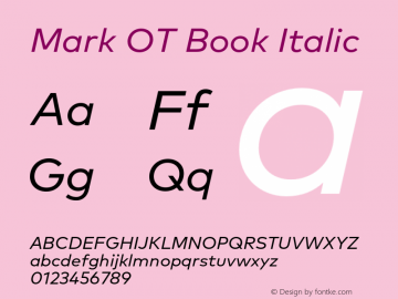 Mark OT Book Italic Version 7.60图片样张