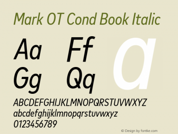 Mark OT Cond Book Italic Version 7.60图片样张