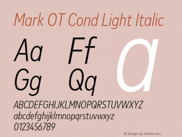 Mark OT Cond Light Italic Version 7.60图片样张