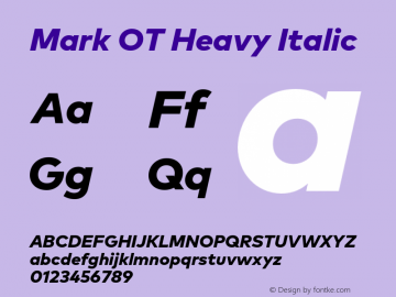 Mark OT Heavy Italic Version 7.60图片样张