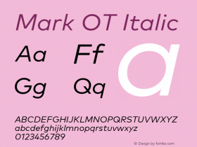 Mark OT Italic Version 7.60图片样张