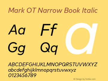 Mark OT Narrow Book Italic Version 7.60图片样张