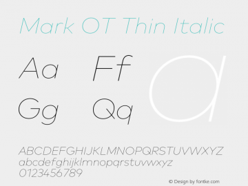 Mark OT Thin Italic Version 7.60图片样张