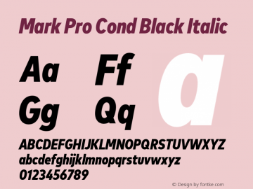 Mark Pro Cond Black Italic Version 7.60图片样张