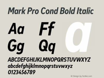 Mark Pro Cond Bold Italic Version 7.60图片样张