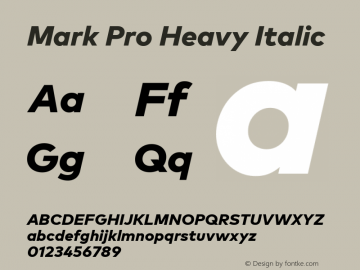 Mark Pro Heavy Italic Version 7.60图片样张