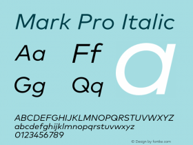 Mark Pro Italic Version 7.60图片样张