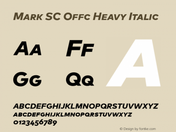 Mark SC Offc Heavy Italic Version 7.504; 2013; Build 1022图片样张