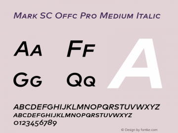 Mark SC Offc Pro Medium Italic Version 7.504; 2013; Build 1022图片样张