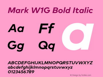 Mark W1G Bold Italic Version 1.00, build 8, g2.6.4 b1272, s3图片样张