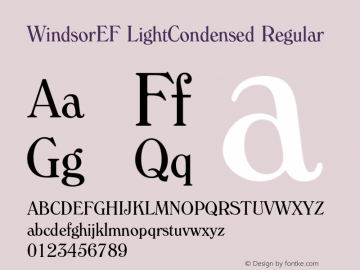 WindsorEF LightCondensed Regular 001.000 Font Sample