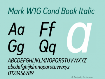 Mark W1G Cond Book Italic Version 1.00, build 9, g2.6.4 b1272, s3图片样张