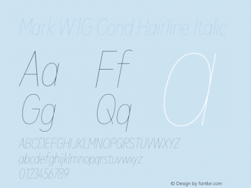 Mark W1G Cond Hairline Italic Version 1.00, build 9, g2.6.4 b1272, s3图片样张