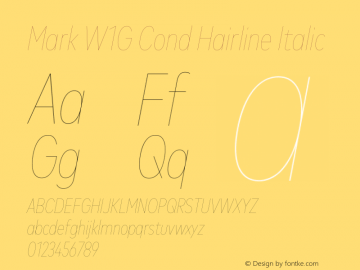 Mark W1G Cond Hairline Italic Version 1.00, build 9, g2.6.4 b1272, s3图片样张