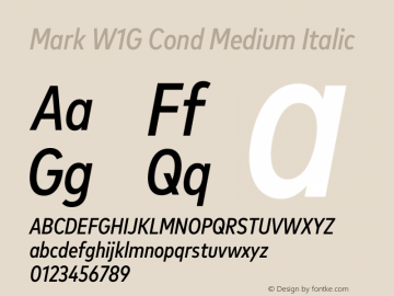 Mark W1G Cond Medium Italic Version 1.00, build 9, g2.6.4 b1272, s3图片样张