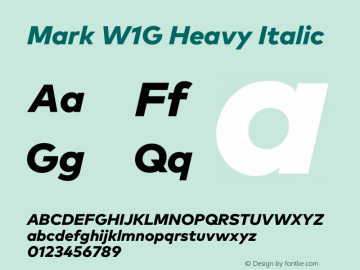 Mark W1G Heavy Italic Version 1.00, build 8, g2.6.4 b1272, s3图片样张