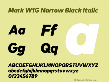 Mark W1G Narrow Black Italic Version 1.00, build 8, g2.6.4 b1272, s3图片样张