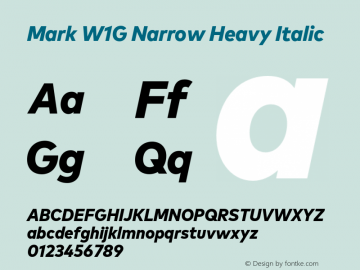 Mark W1G Narrow Heavy Italic Version 1.00, build 8, g2.6.4 b1272, s3图片样张