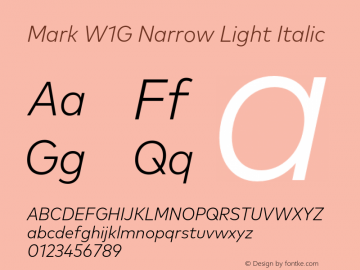 Mark W1G Narrow Light Italic Version 1.00, build 8, g2.6.4 b1272, s3图片样张