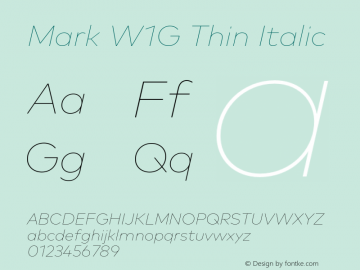 Mark W1G Thin Italic Version 1.00, build 8, g2.6.4 b1272, s3图片样张