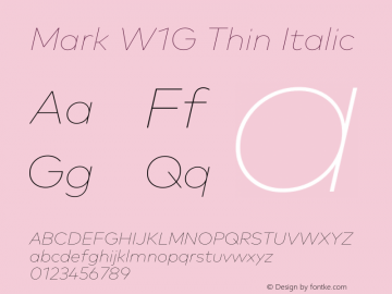 Mark W1G Thin Italic Version 1.00, build 8, g2.6.4 b1272, s3图片样张