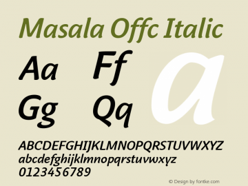 Masala Offc Italic Version 7.504; 2009; Build 1004图片样张