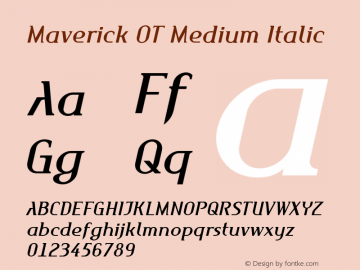 MaverickOT-MediumItalic Version 7.504; 2010; Build 1002图片样张