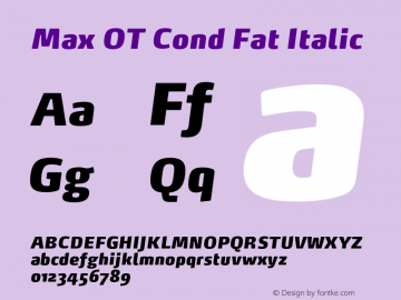 MaxOT-CondFatItalic Version 7.504; 2014; Build 1024图片样张