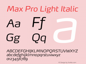 MaxPro-LightItalic Version 7.504; 2005; Build 1026图片样张