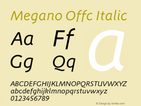 Megano Offc Italic Version 7.504; 2012; Build 1026图片样张