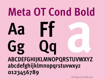 Meta OT Cond Bold Version 7.600, build 1027, FoPs, FL 5.04图片样张