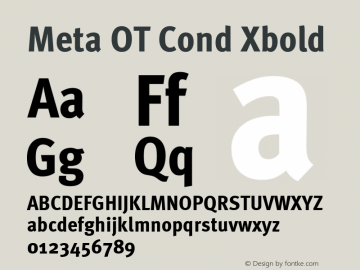 Meta OT Cond Xbold Version 7.600, build 1027, FoPs, FL 5.04图片样张