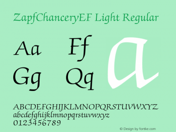 ZapfChanceryEF Light Regular 001.000 Font Sample