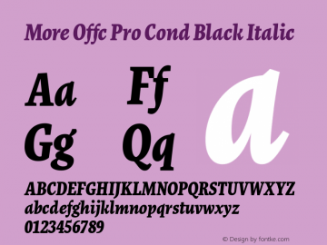 More Offc Pro Cond Black Italic Version 7.504; 2010; Build 1021图片样张