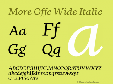 More Offc Wide Italic Version 7.504; 2010; Build 1020图片样张