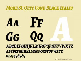 More SC Offc Cond Black Italic Version 7.504; 2010; Build 1020图片样张