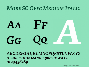 More SC Offc Medium Italic Version 7.504; 2010; Build 1020图片样张