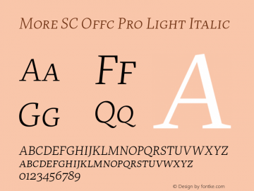 More SC Offc Pro Light Italic Version 7.504; 2010; Build 1021图片样张