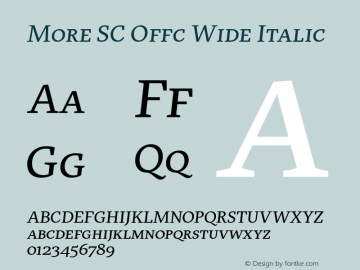 More SC Offc Wide Italic Version 7.504; 2010; Build 1020图片样张