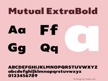 Mutual ExtraBold Version 1.00图片样张