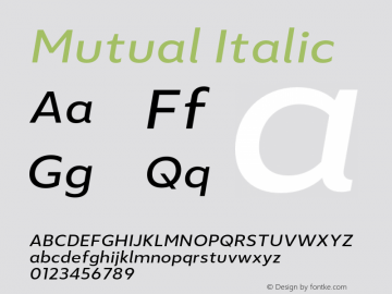 Mutual Italic Version 1.00图片样张