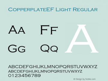 CopperplateEF Light Regular 001.000 Font Sample