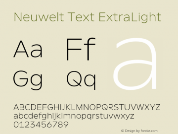 Neuwelt Text ExtraLight Version 1.00, build 19, g2.6.2 b1235, s3图片样张