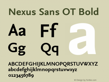 Nexus Sans OT Bold Version 7.600, build 1027, FoPs, FL 5.04图片样张