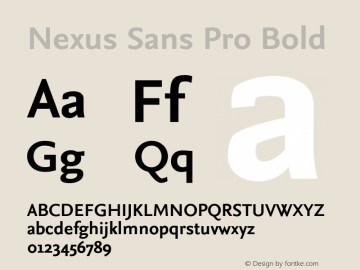 Nexus Sans Pro Bold Version 7.600, build 1027, FoPs, FL 5.04图片样张