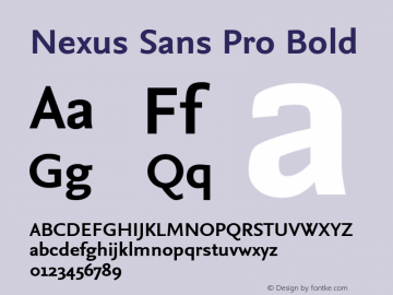Nexus Sans Pro Bold Version 7.600, build 1027, FoPs, FL 5.04图片样张