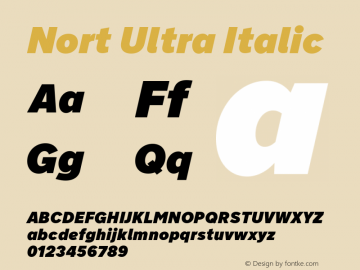 Nort Ultra Italic Version 7.70图片样张