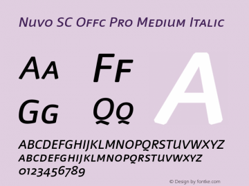 Nuvo SC Offc Pro Medium Italic Version 7.504; 2009; Build 1020图片样张