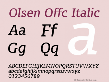 Olsen Offc Italic Version 7.504; 2010; Build 1002图片样张