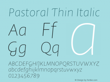 Pastoral Thin Italic Version 1.00图片样张